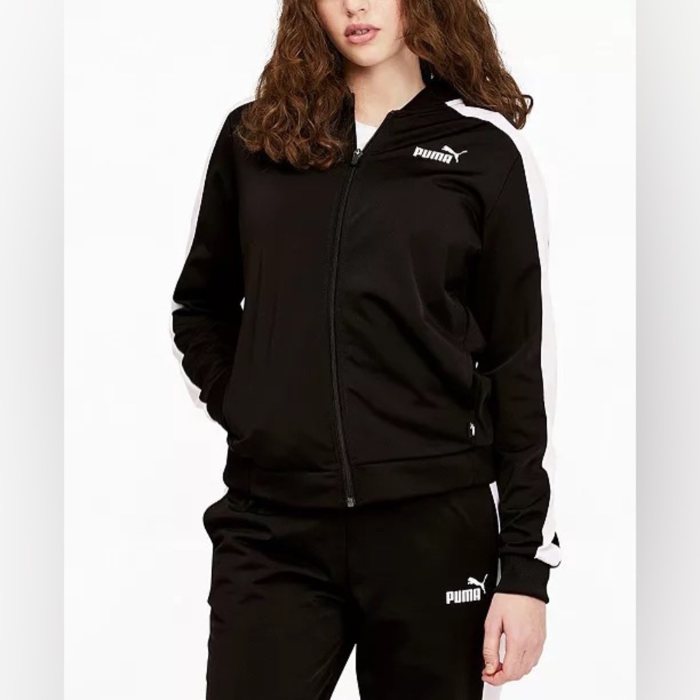 Puma Tracksuit 2-Piece Jacket & Jogger Pants in Black & White Size XL NWT